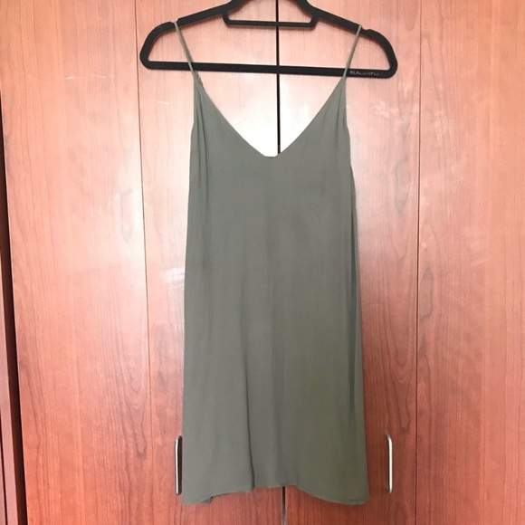 Aritzia Wilfred Free Olive Green Cami Slip Dress - Picture 2 of 5